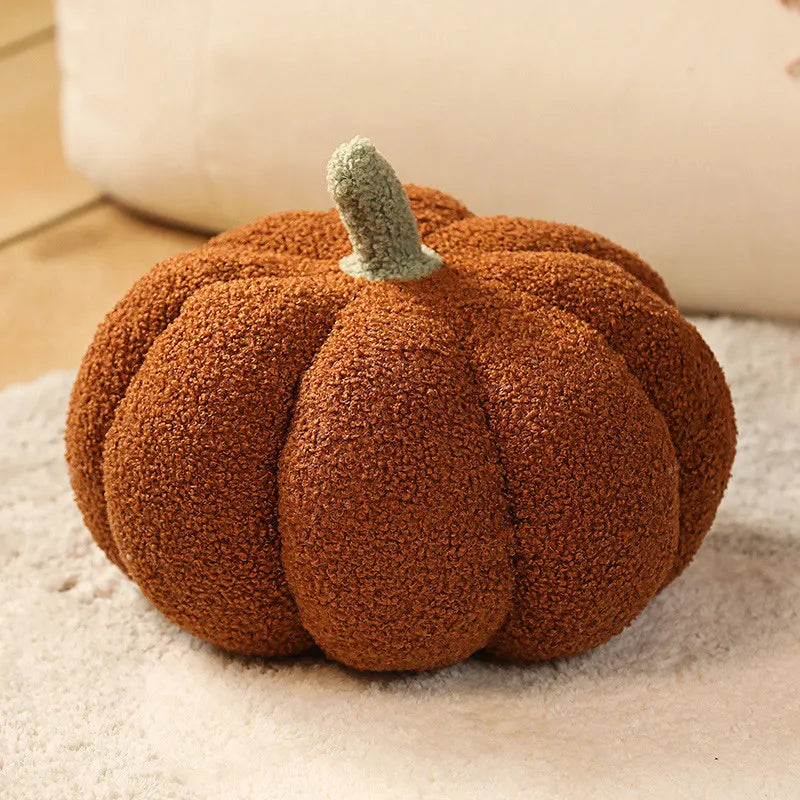 Cozy Pumpkin Plush Cushions Brown
