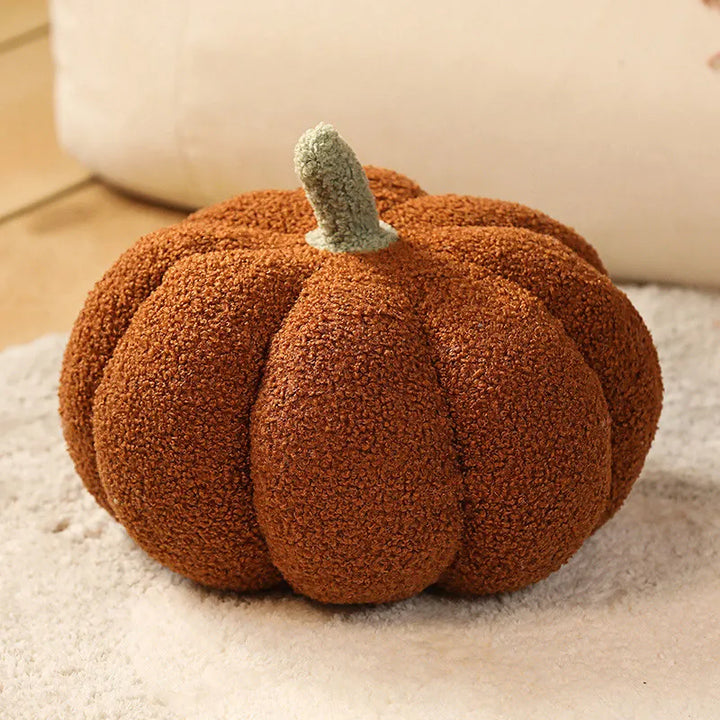 Cozy Pumpkin Plush Cushions Brown