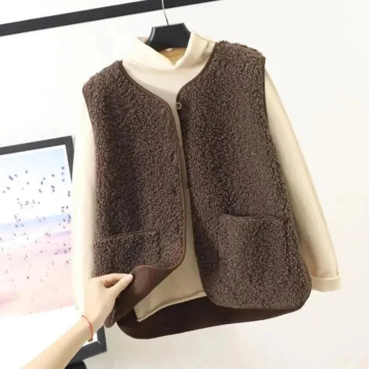 Cozy Sherpa Fleece Vest for Ultimate Comfort Dark Khaki