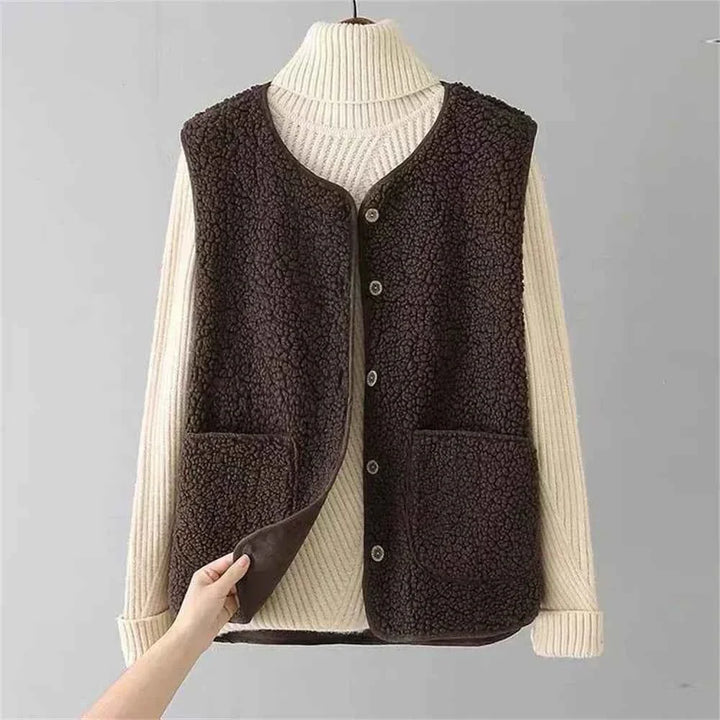 Cozy Soft Knit Fleece Cardigan for Women - Luxurious Warmth Brown