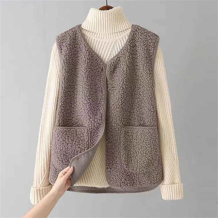 Cozy Soft Knit Fleece Cardigan for Women - Luxurious Warmth Khaki