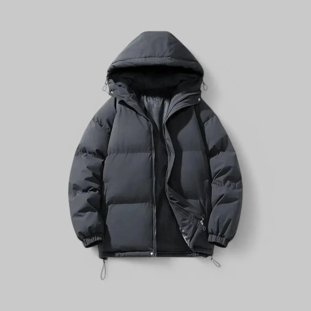 Cozy Warm Hooded Puffer Jacket Gray