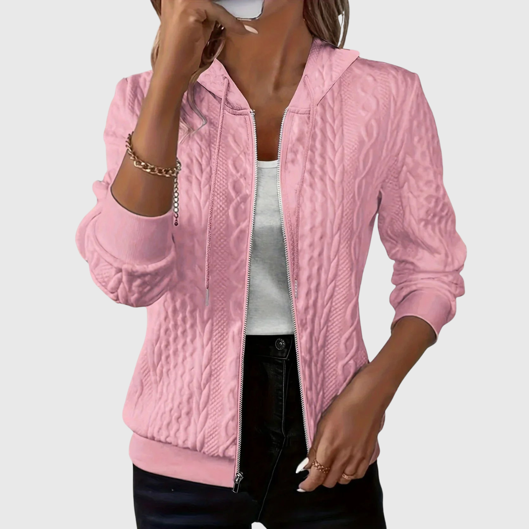 Women's Textured Zip-Up Hoodie