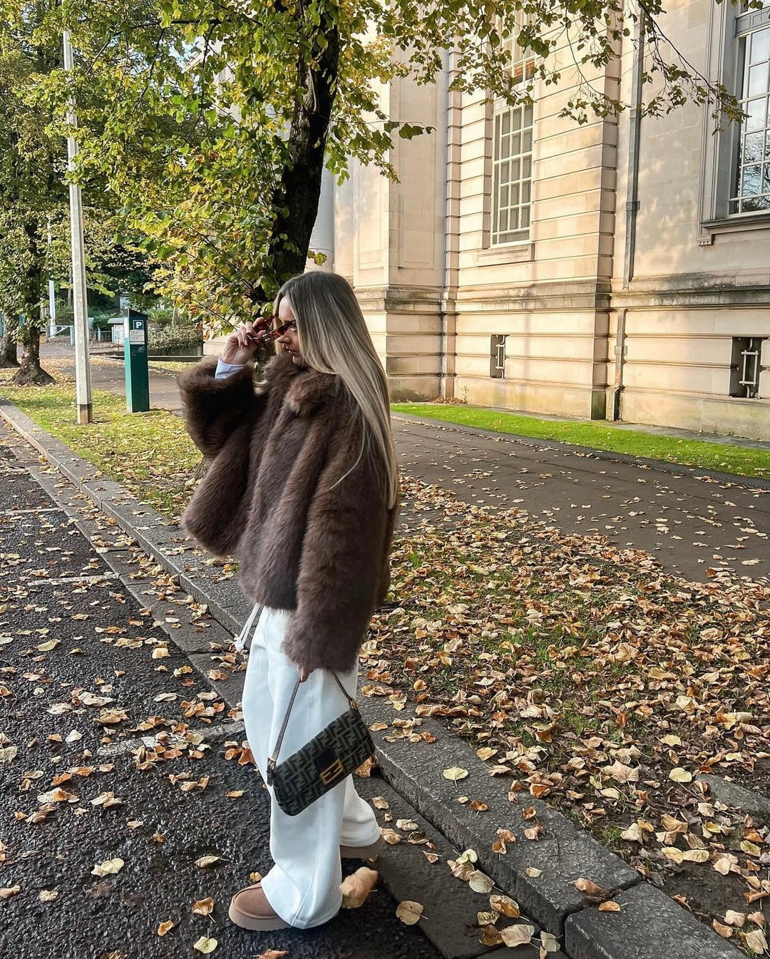 Cropped Oversized Faux Fur Coat