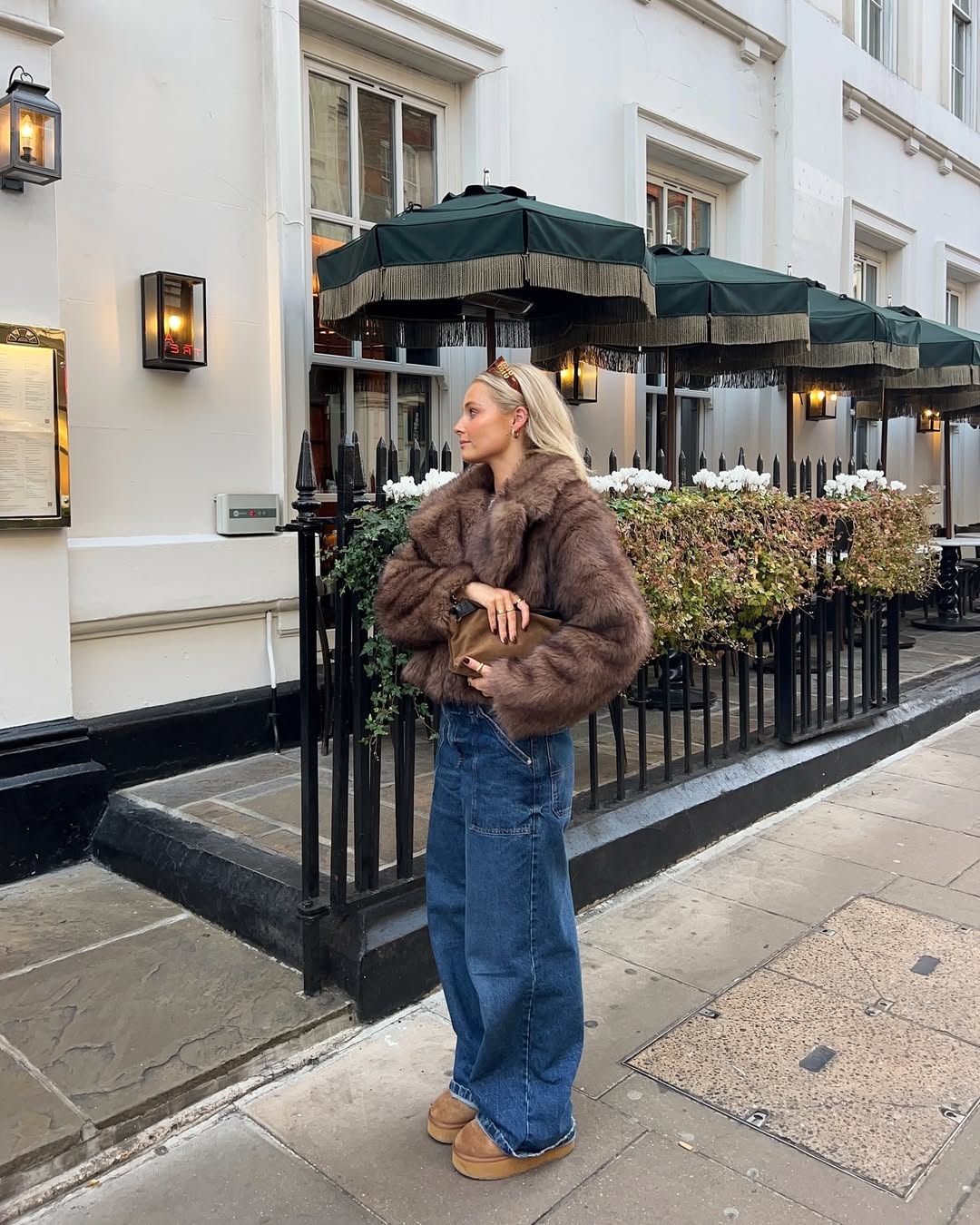 Cropped Oversized Faux Fur Coat