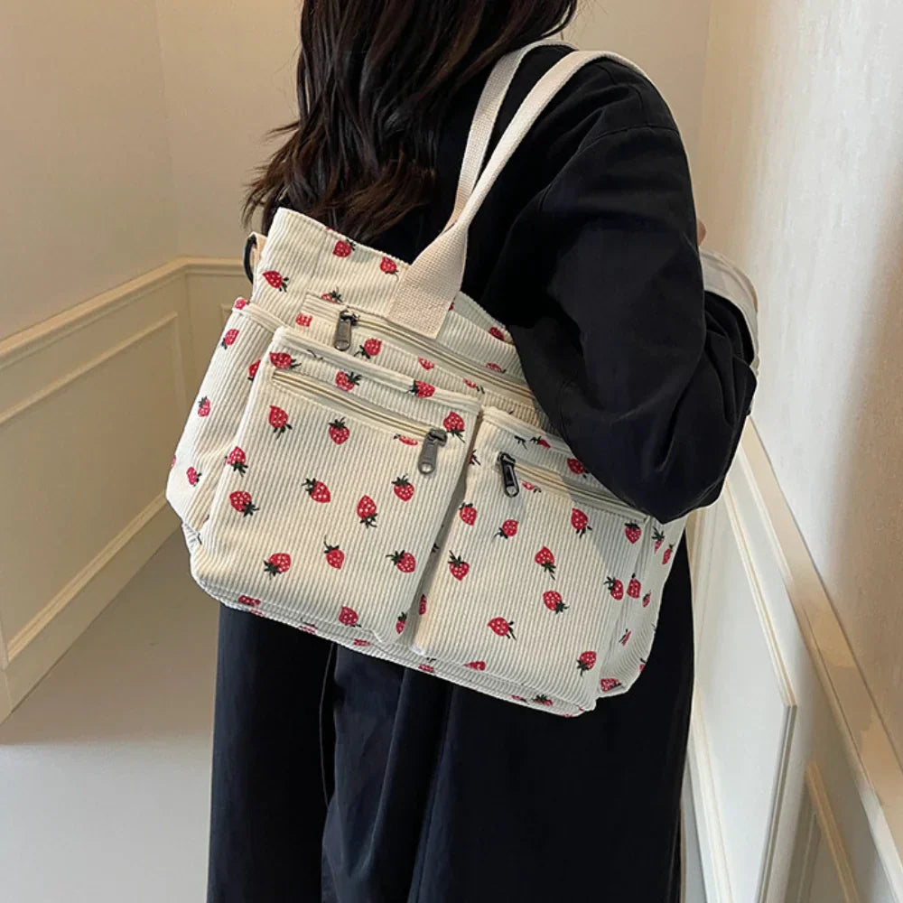Berry Buddy Tote Bag – Cute Plush Berry Tote White