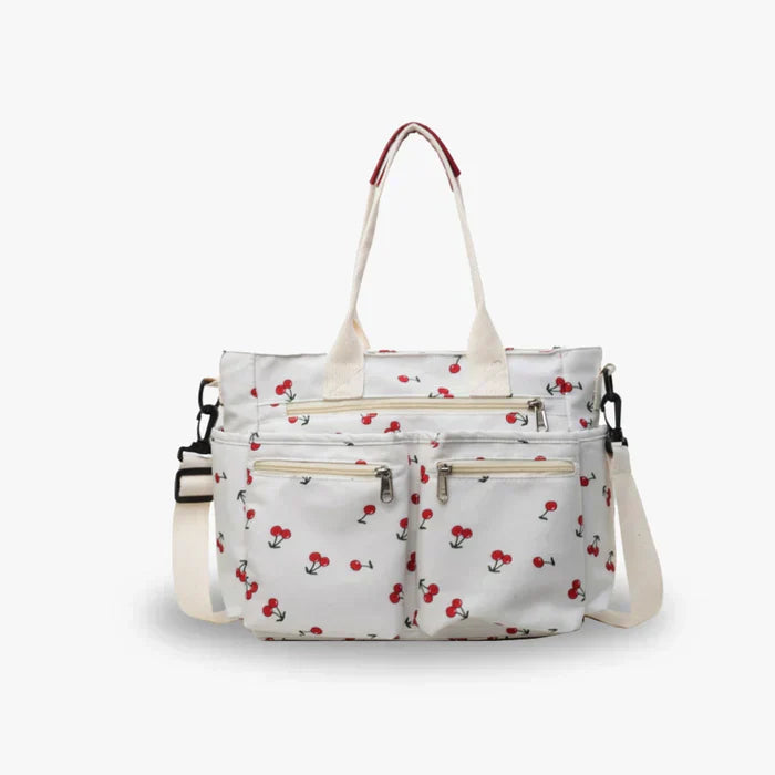 Camari | Cherry Print Canvas Tote Bag-MODAUTLET