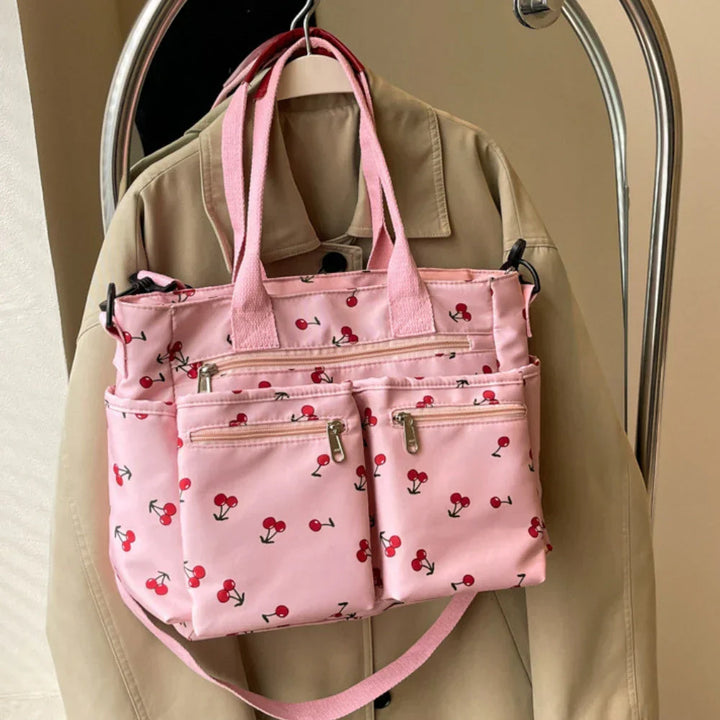 Camari | Cherry Print Canvas Tote Bag-MODAUTLET