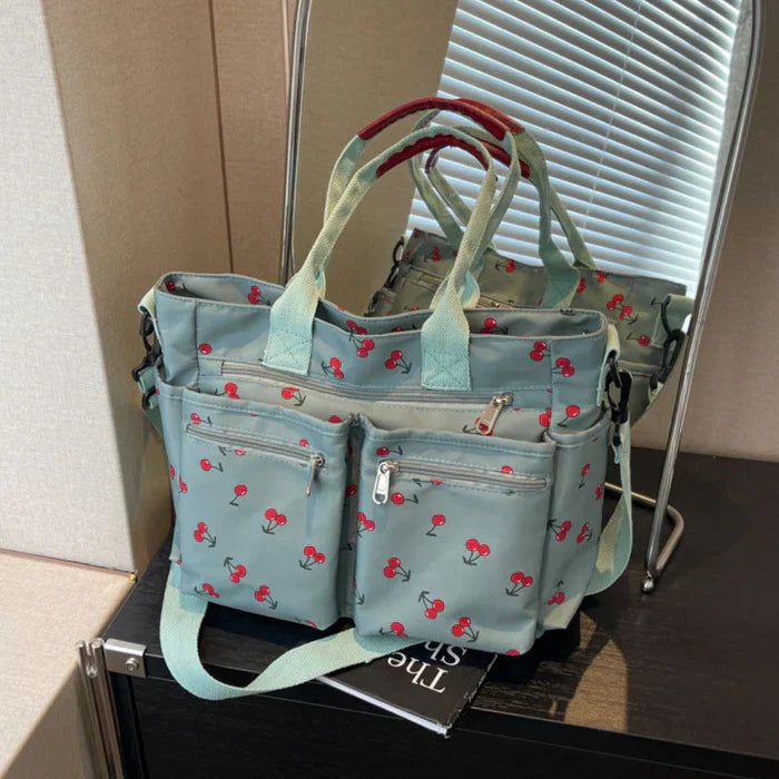 Camari | Cherry Print Canvas Tote Bag-MODAUTLET