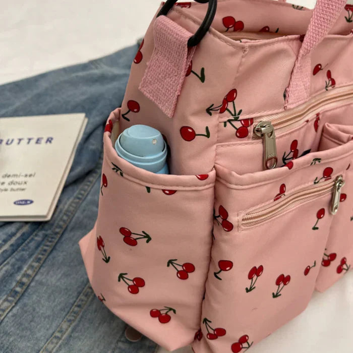 Camari | Cherry Print Canvas Tote Bag-MODAUTLET