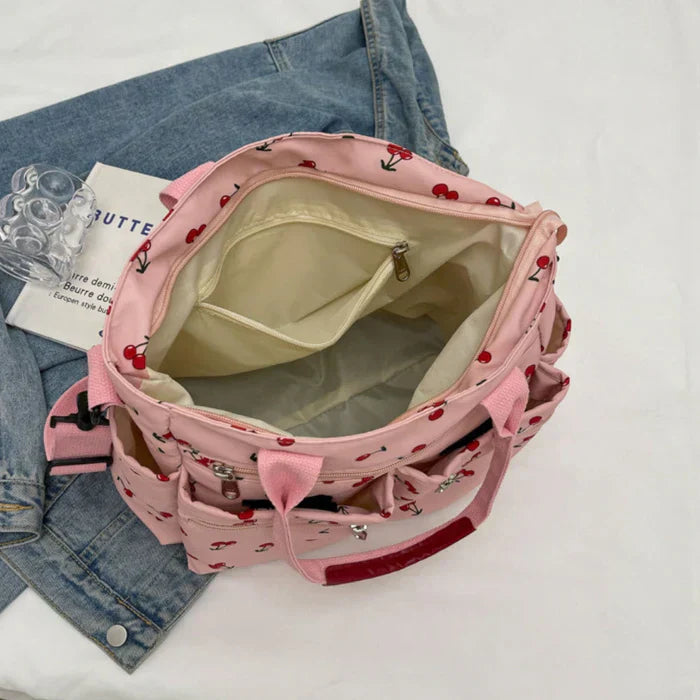 Camari | Cherry Print Canvas Tote Bag-MODAUTLET