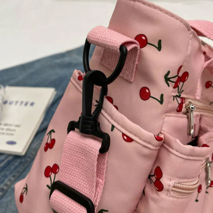 Camari | Cherry Print Canvas Tote Bag-MODAUTLET