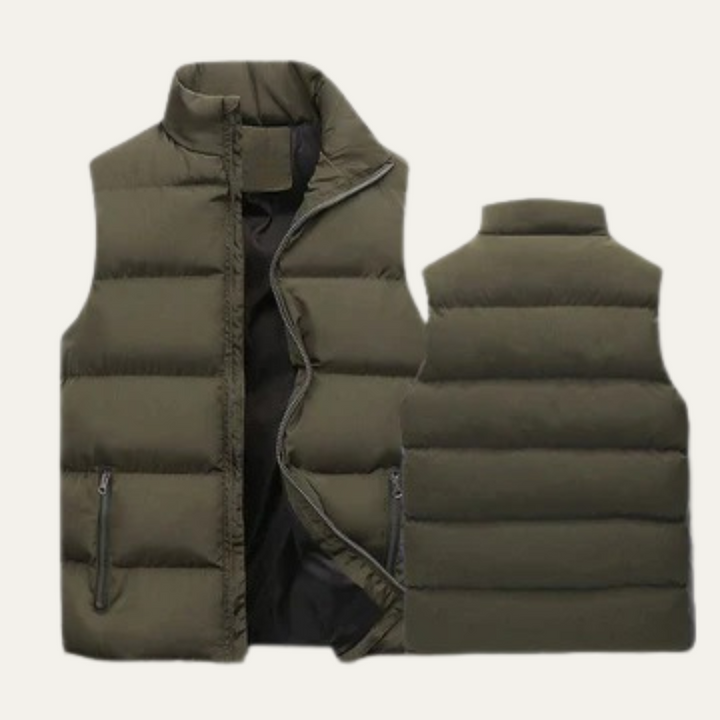 Colete masculino acolchoado, leve e quente, tipo puffer