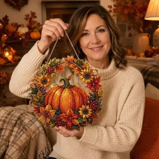 Kit autunnale per dipinto con diamanti e acchiappasole di Halloween, con strass