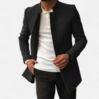 Classic Tailored Overcoat for Men Black