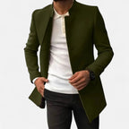 Classic Tailored Overcoat for Men Olive