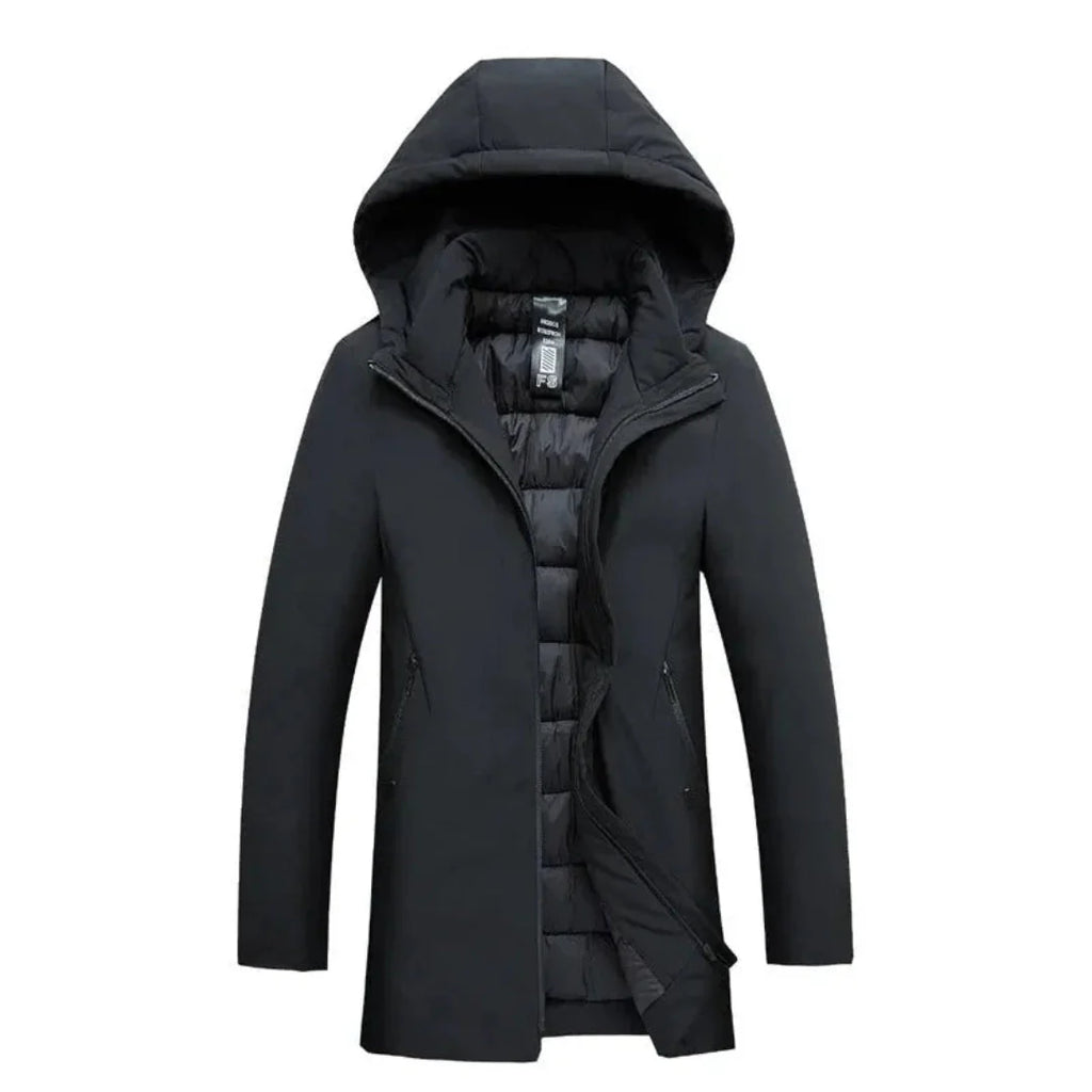 Men's Hooded Winter Parka Coat Black