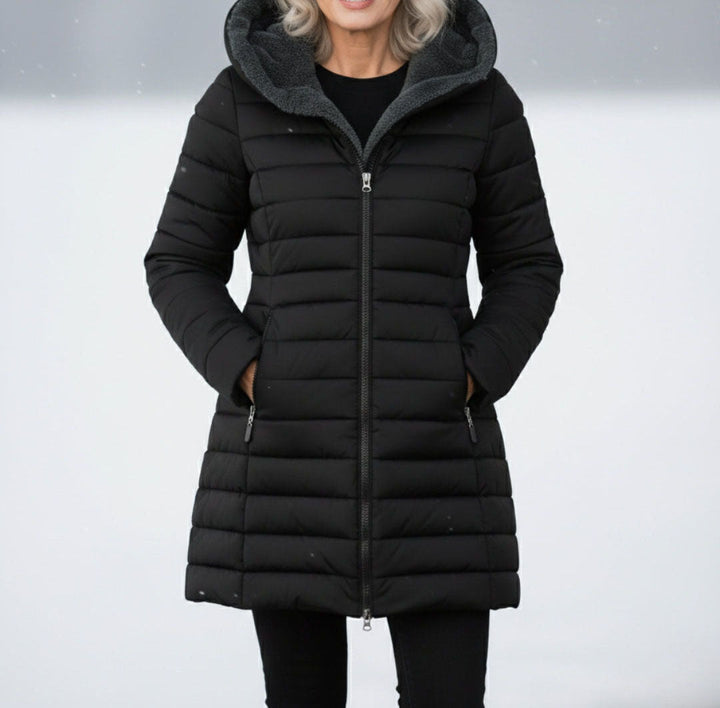 Chaqueta acolchada forrada de forro polar para mujer