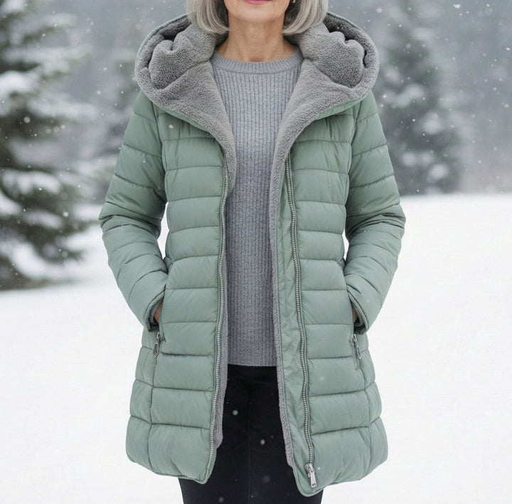 Chaqueta acolchada forrada de forro polar para mujer