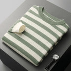 Striped Wool Crewneck Sweater Green