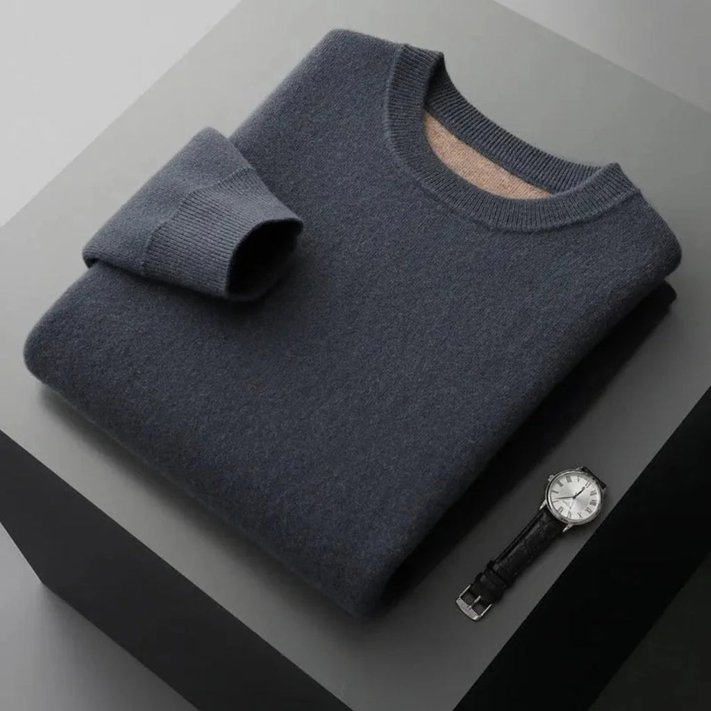 Classic Wool Crewneck Sweater Dark Gray