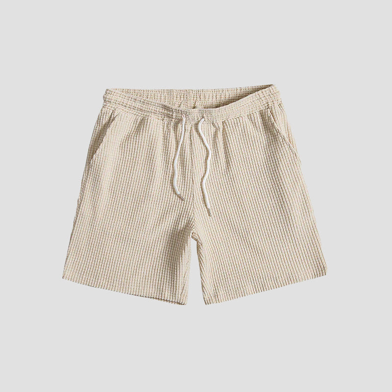 David | Men's Casual Button-Up and Drawstring Shorts Set-MODAUTLET