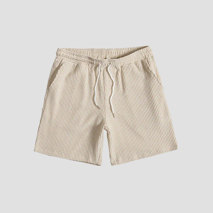 David | Men's Casual Button-Up and Drawstring Shorts Set-MODAUTLET