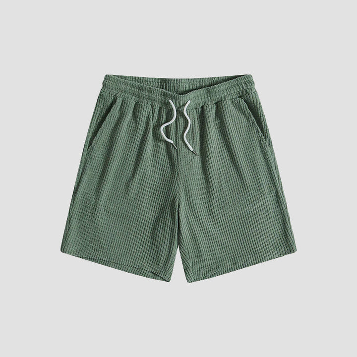 David | Men's Casual Button-Up and Drawstring Shorts Set-MODAUTLET