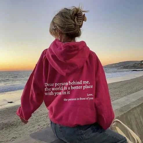 Dear Person Behind Me' Hoodie Red