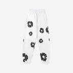 Printed Denim-Style Sweatpants – Unisex Casual Wear White