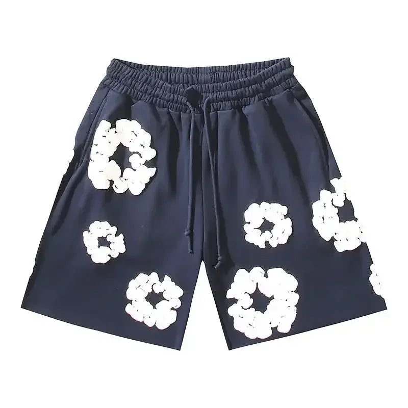 Denim Tears Floral Shorts Pant Navy blue