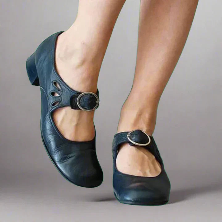 Denisa | Women’s Orthopaedic Leather Sandals– Support & Comfort Navy Blue