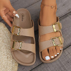 Women's Honeycomb Slides - Stylish and Comfortable Footwear Beige