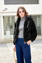 Women Eco Fur Hooded Jacket For Winter Warmth And Style