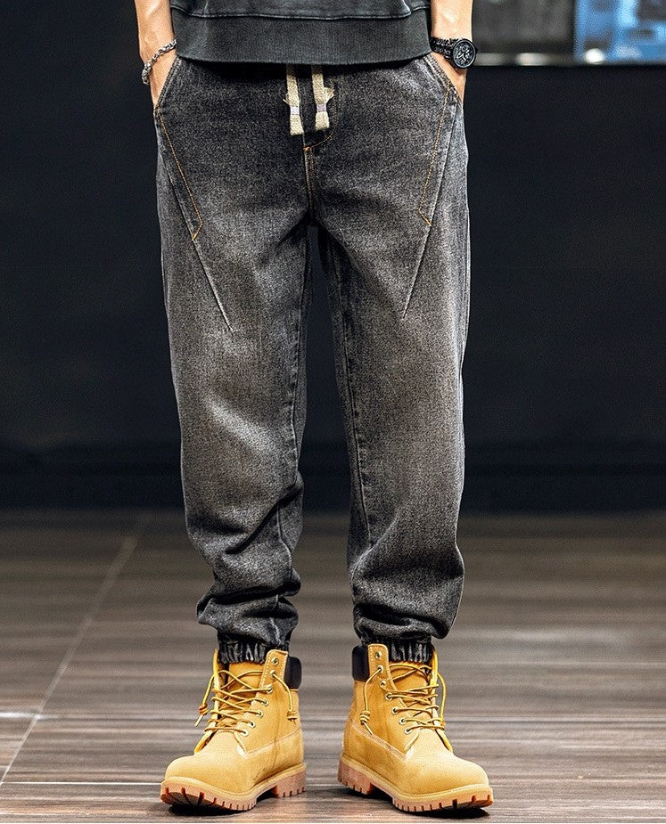 Men's V-Line Denim Joggers - Stylish and Comfortable Fit-MODAUTLET