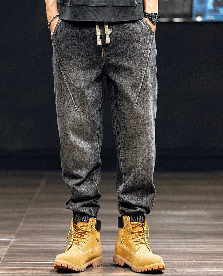Men's V-Line Denim Joggers - Stylish and Comfortable Fit-MODAUTLET