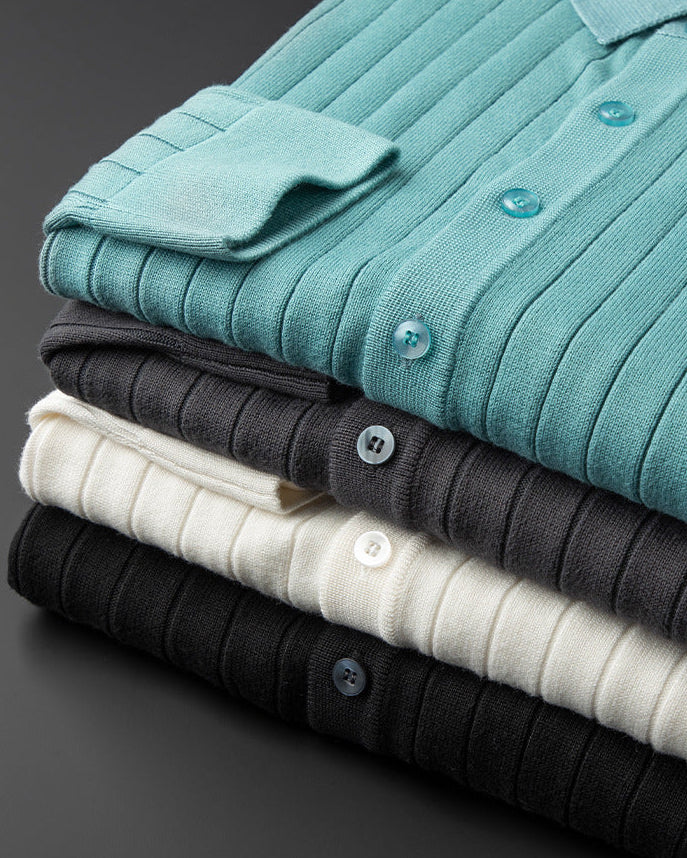 Men's Venetian Button-Up Polo Shirt-MODAUTLET