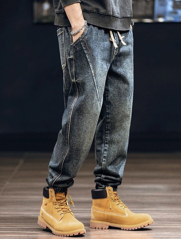 Men's V-Line Denim Joggers - Stylish and Comfortable Fit-MODAUTLET