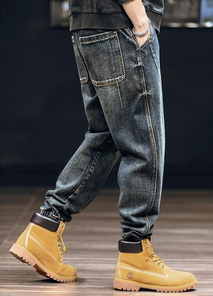 Men's V-Line Denim Joggers - Stylish and Comfortable Fit-MODAUTLET