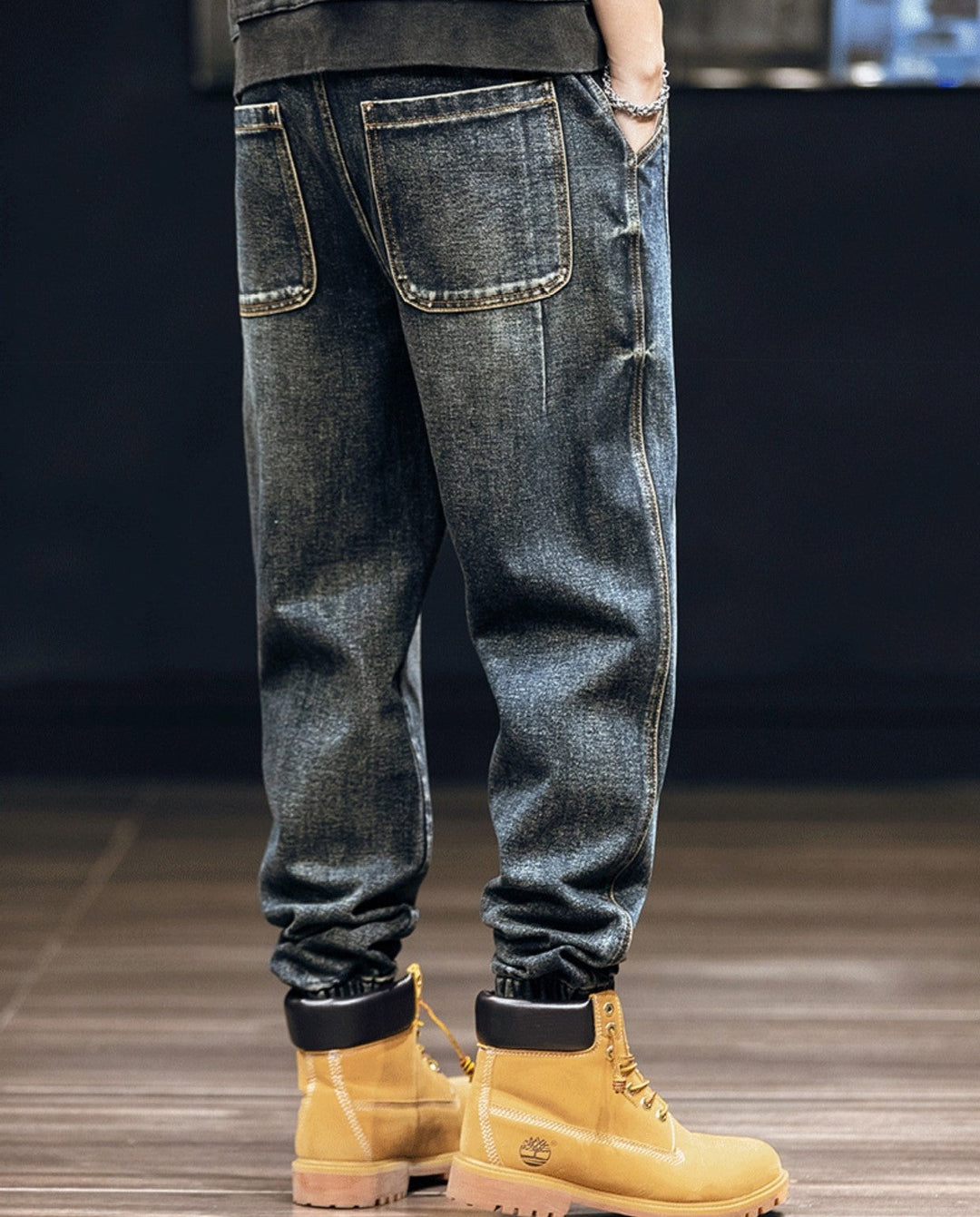 Men's V-Line Denim Joggers - Stylish and Comfortable Fit-MODAUTLET