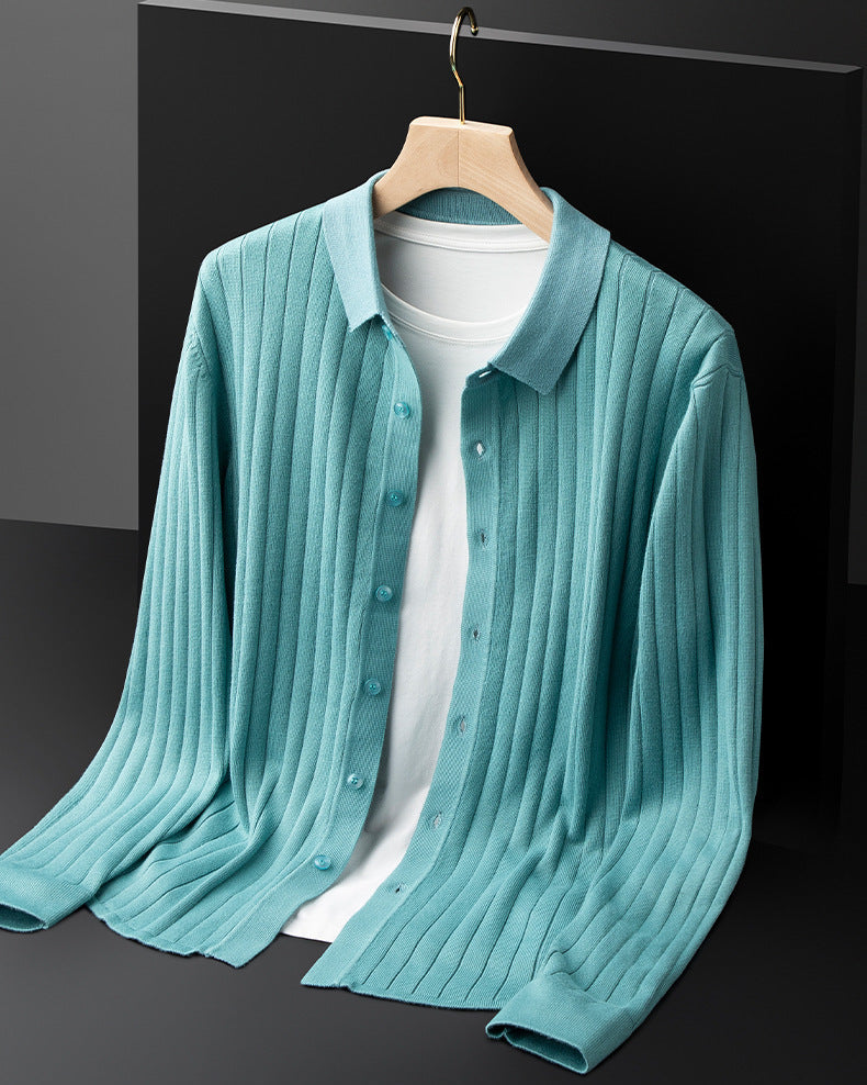 Men's Venetian Button-Up Polo Shirt-MODAUTLET