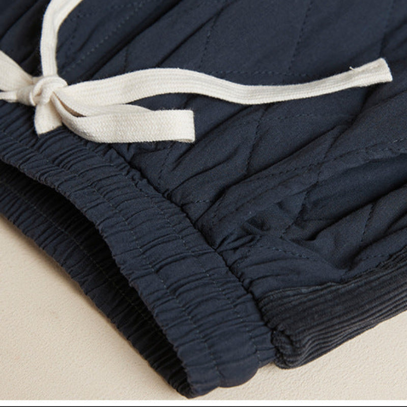 Cozy Quilted Relaxed Fit Ankle Pants for Women