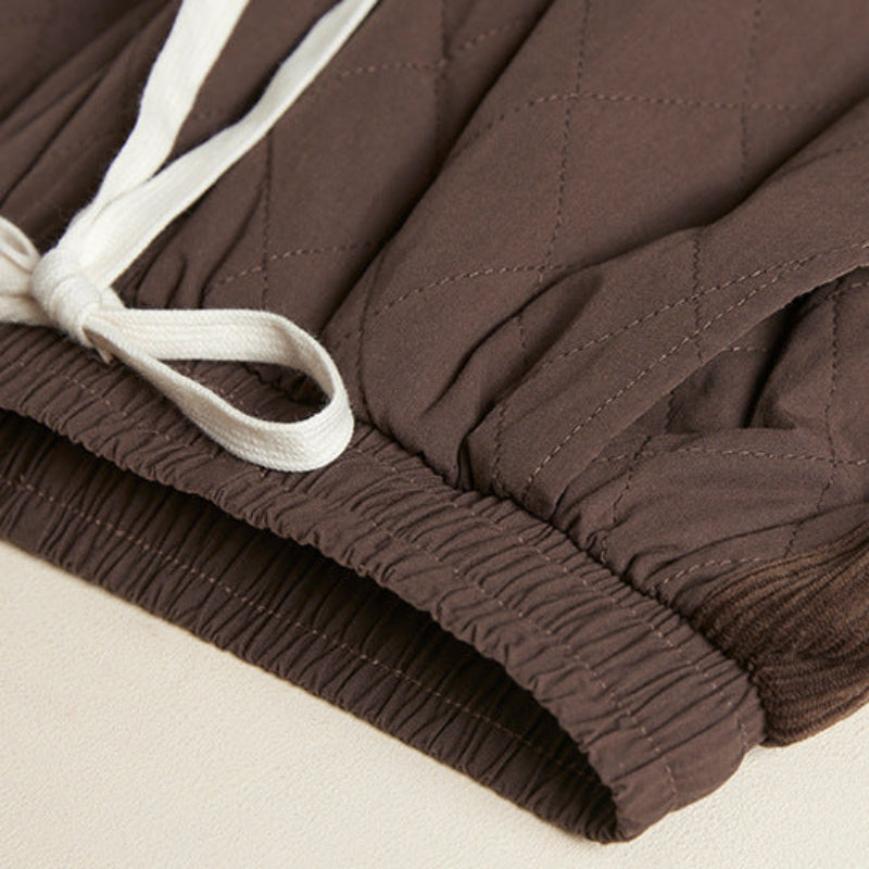 Cozy Quilted Relaxed Fit Ankle Pants for Women
