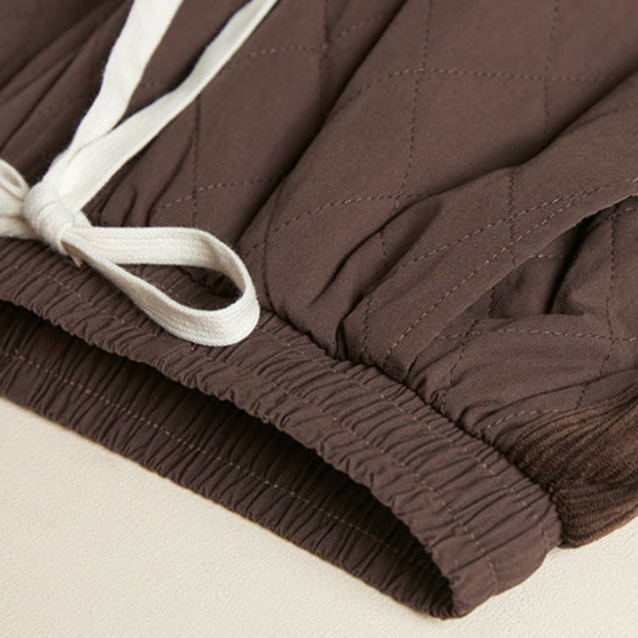 Cozy Quilted Relaxed Fit Ankle Pants for Women-MODAUTLET