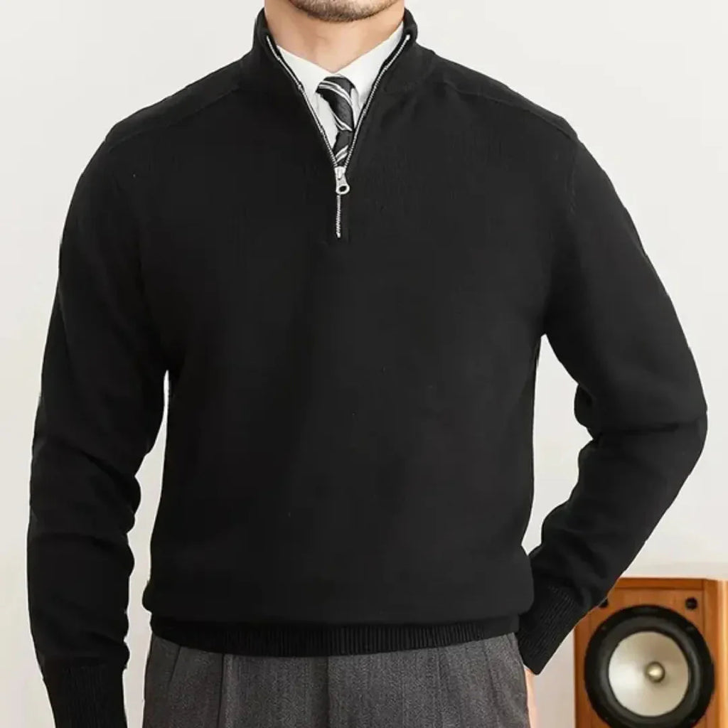 Half-Zip Sweater for Men Black