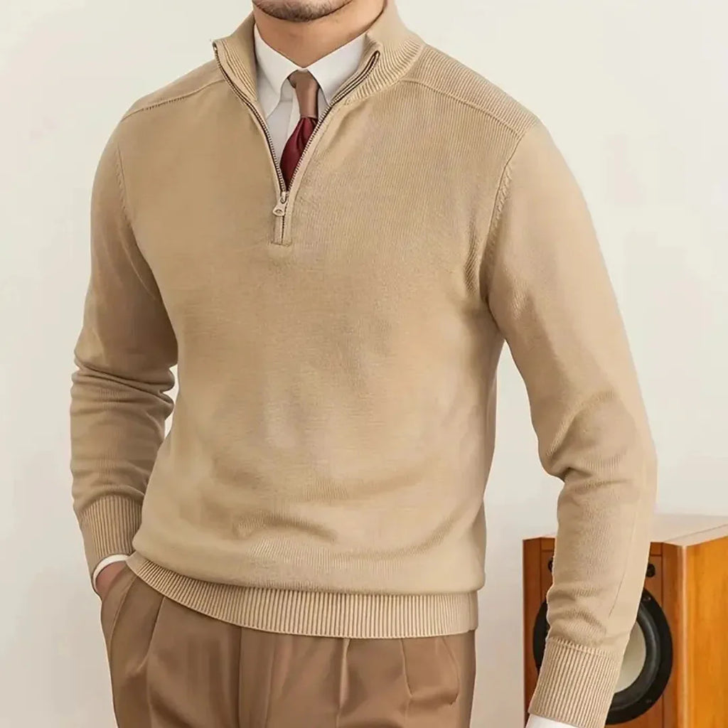 Half-Zip Sweater for Men Khaki