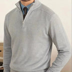 Half-Zip Sweater for Men Light Gray