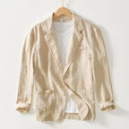 Casual Linen Blazer for Effortless Style Beige