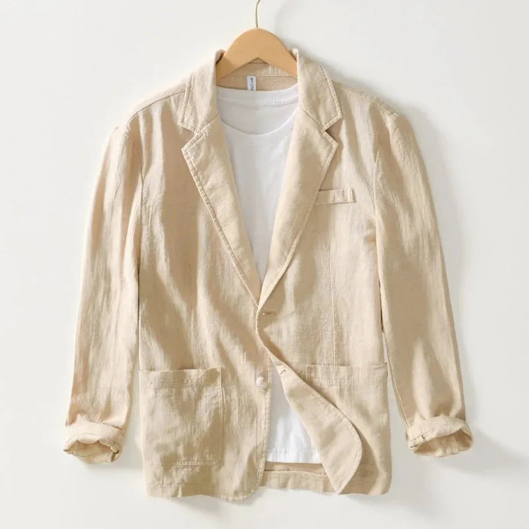 Casual Linen Blazer for Effortless Style Beige