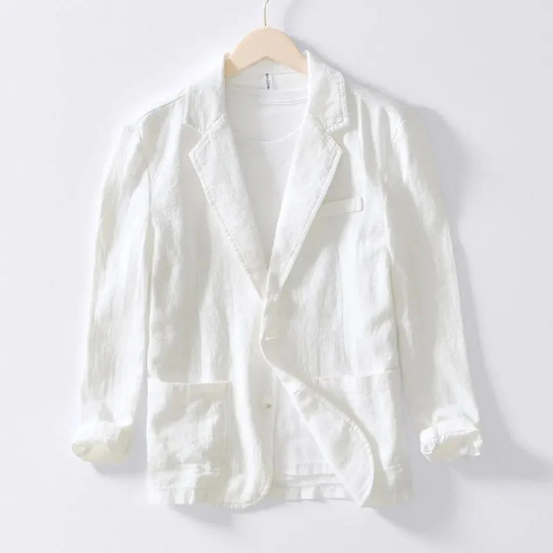 Casual Linen Blazer for Effortless Style White
